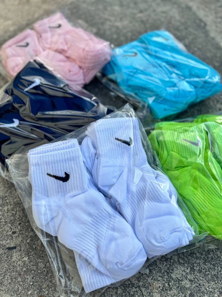 Якісні шкарпетки з резинкою найк nike pink білі чорні рожеві розові