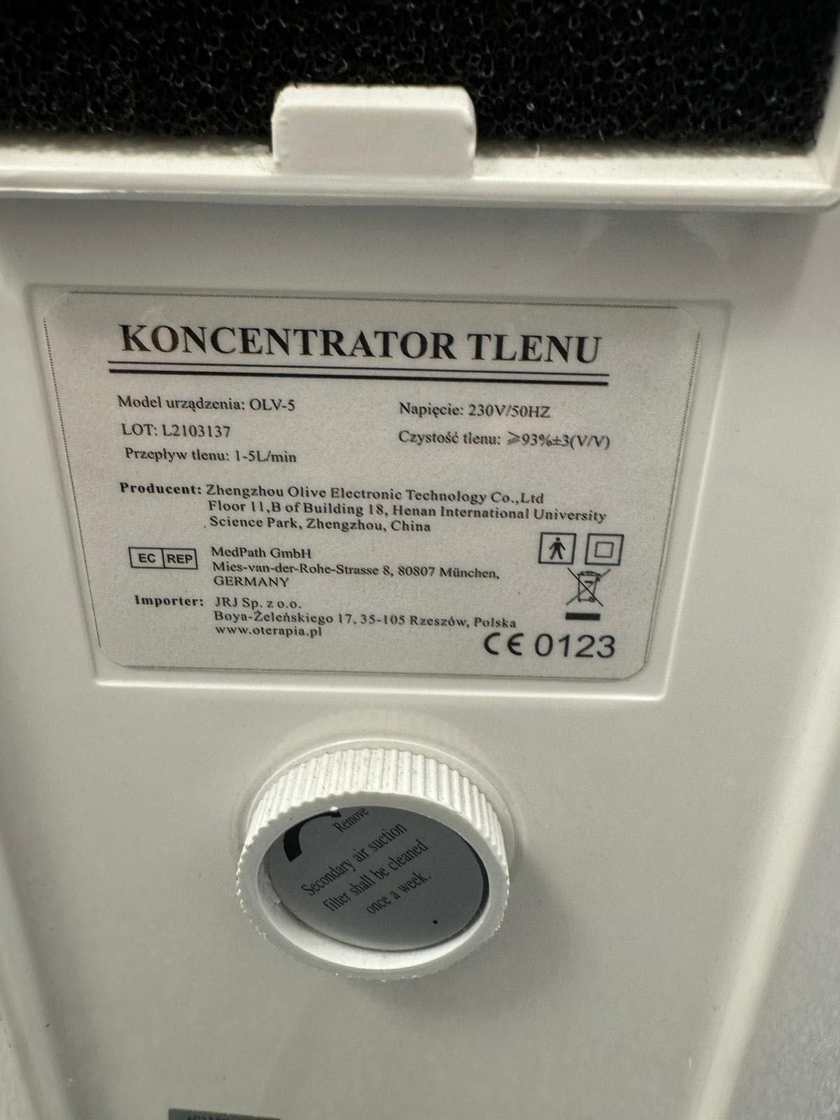 Aparat tlenowy – koncentrator tlenu OLV-5 Oterapia