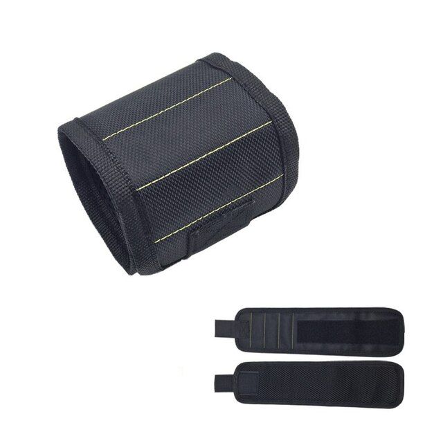 Opaska na nadgarstek z magnesem na śrubki wkręty - czarna