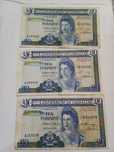 3 Notas Gibraltar Ten Pounds  de 1975
