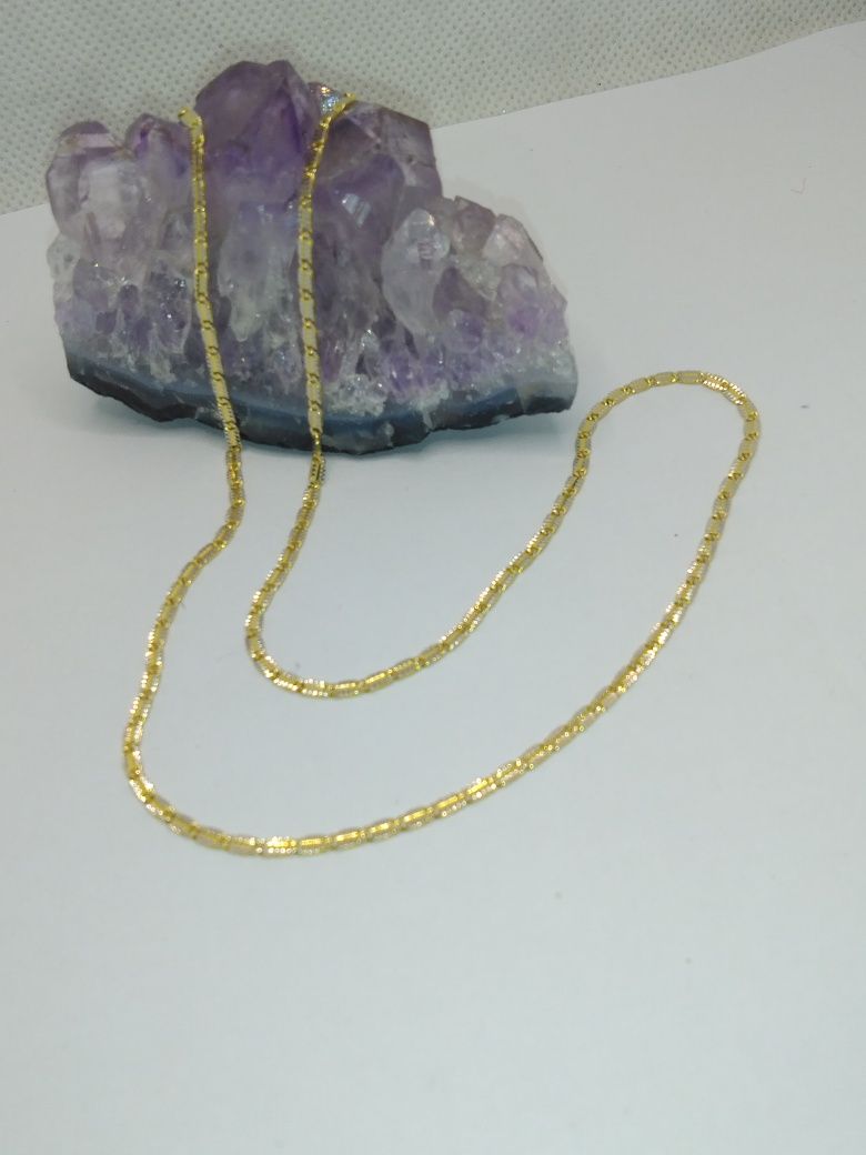 Złoty łańcuszek diamentowany, złoto 585 dł.50 cm