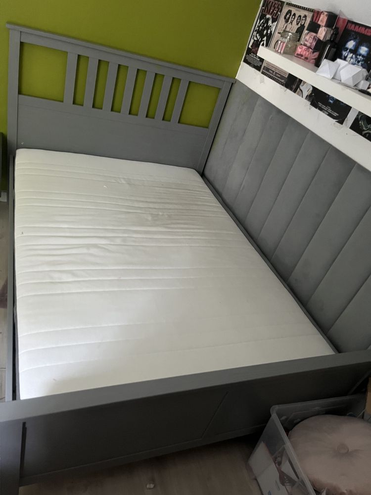 Łóżko ikea Hemnes 140x200cm ze stelażem i materacem