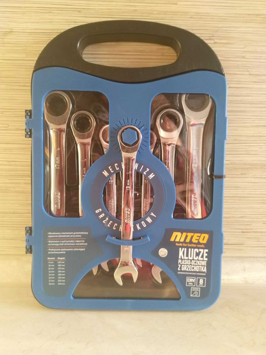 OKAZJA Klucze płasko - oczkowe z grzechotką 8el. Wysyłam