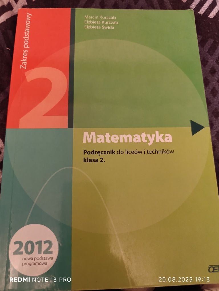 Podręcznik do 2 klasy matematyki do liceów i techników