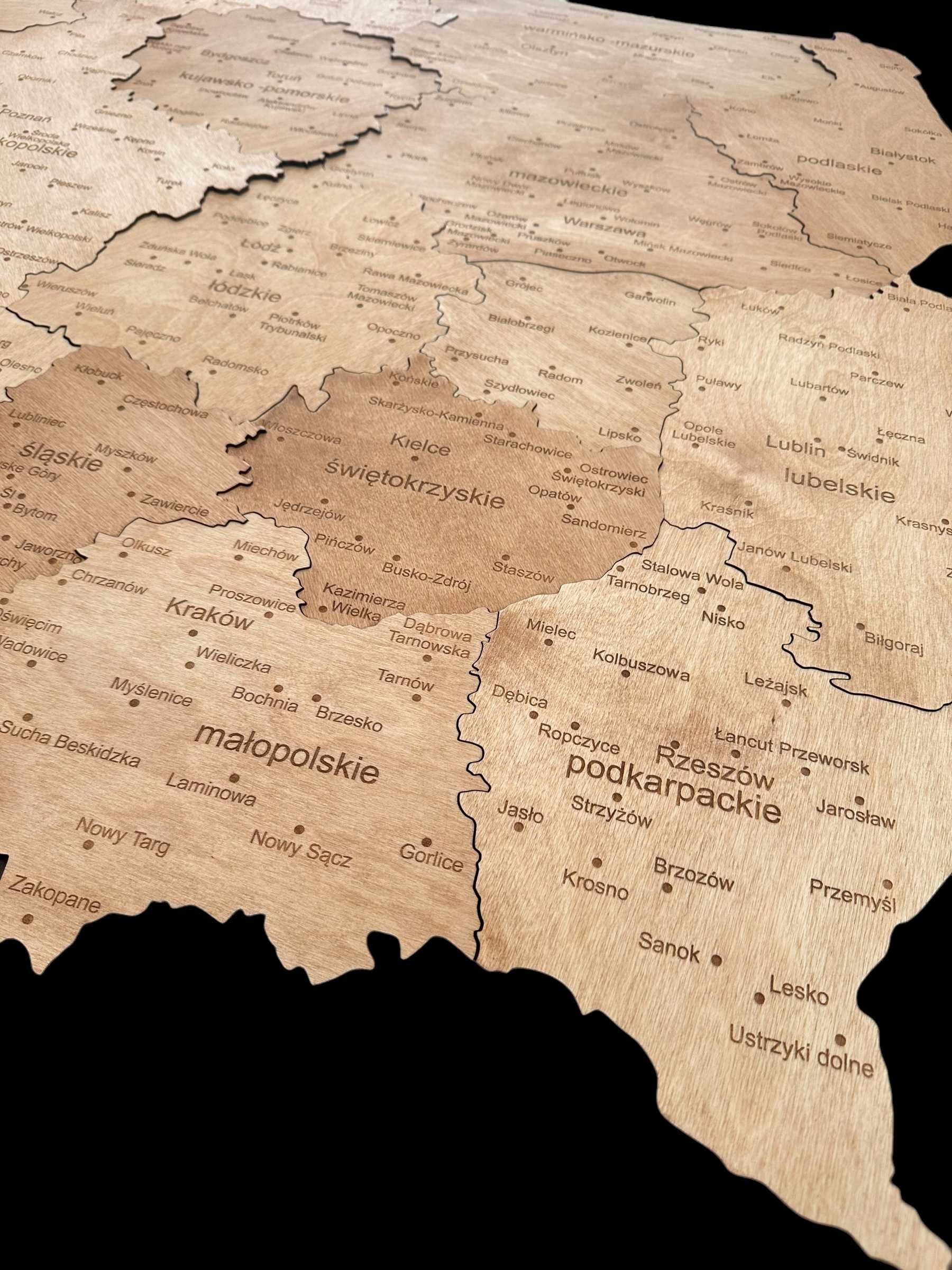 Mapa Polski 100 cm w kolorze winchester