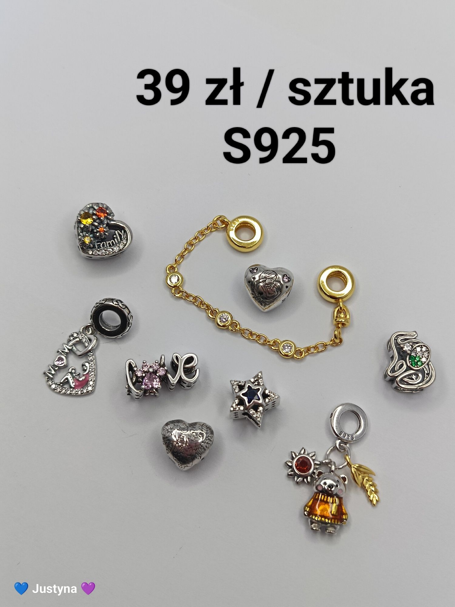 Nowy charms wykonany ze srebra próby 925