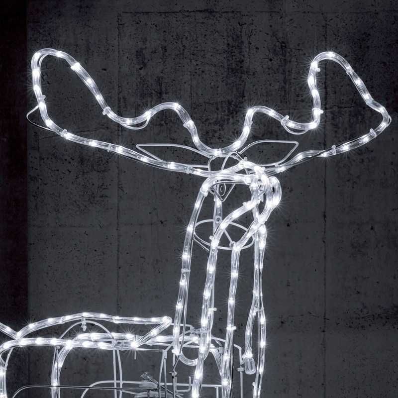 RENIFER LED Świecący 110cm Ruchoma Głowa ŚWIĄTECZNE Lampki ZEWNĘTRZNE