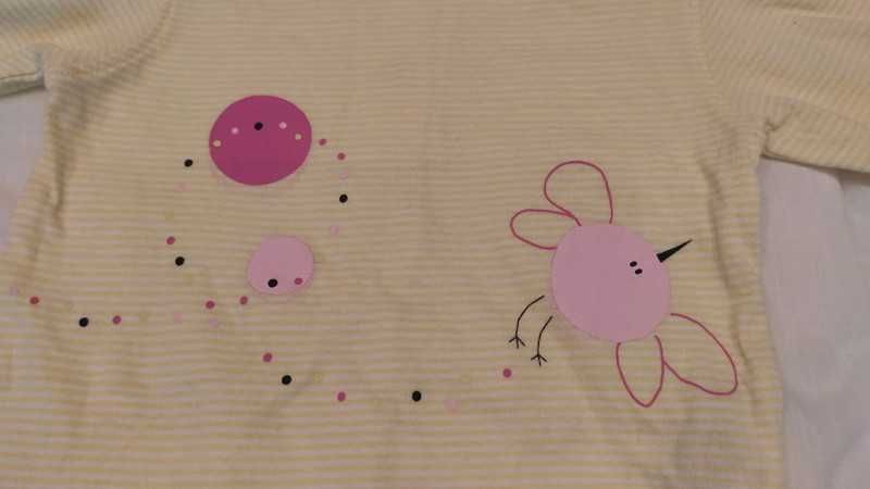 Babygrow menina, verde pistácio com motivo rosa, 12 meses. Les petits
