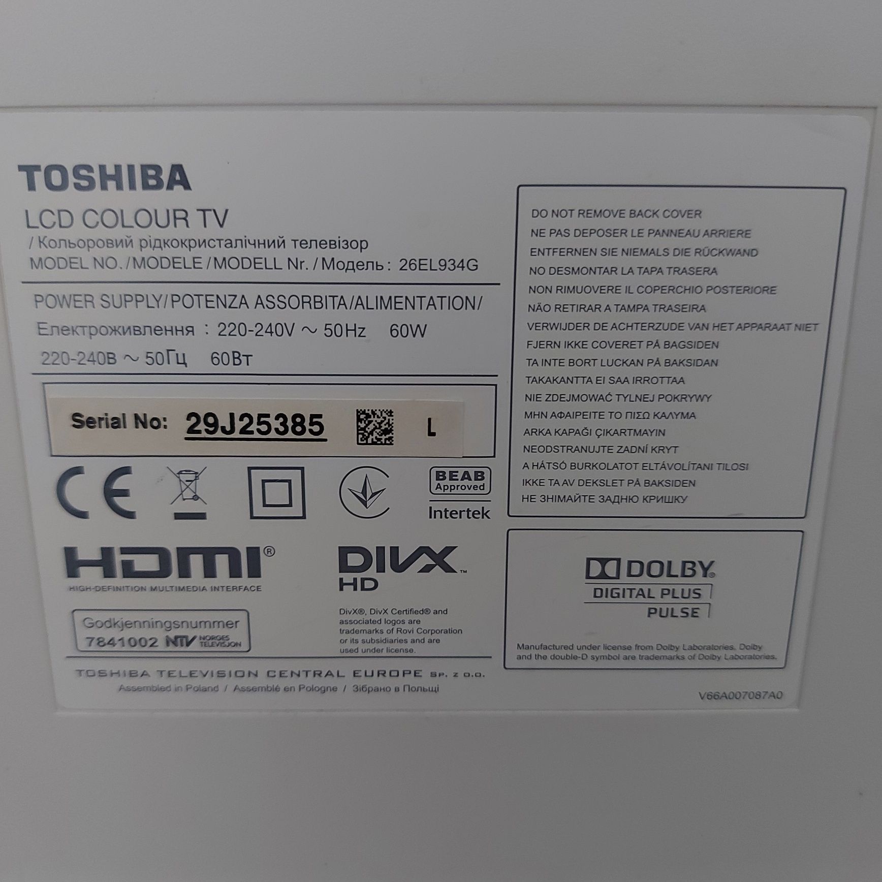 Telewizor toshiba-biały