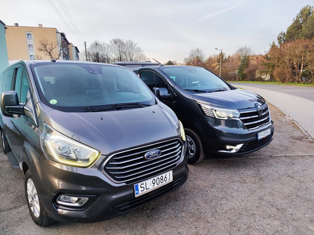 Ford Custom 9 osobowy automat  Long,Renault Trafic 2.0 long manual.