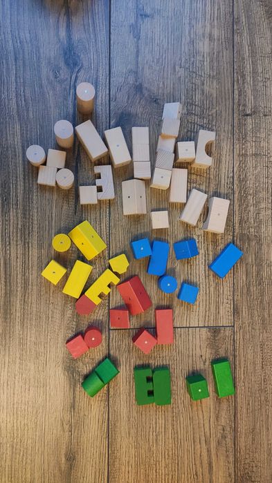 Kooglo polskie drewniane klocki magnetyczne kolor 50 elementów