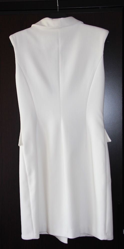 Sukienka na ślub chrzest komunie biała biel SIMPLE 36 S 34 xs guziki