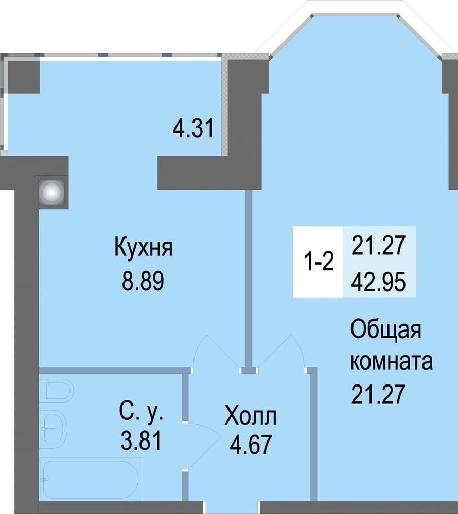 ВИДЕО! Евродвушка! 43кв.м. 19200$ первый взнос