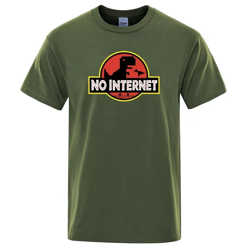 T-shirt Jurassic Park "no internet"