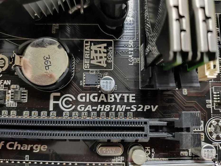 Материнська Плата:
GA-H81M-S2PV (rev. 1.0) (Bios F9) + Блок 450W