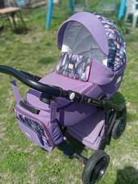 Коляска, візочок дитяча Adamex 2 в 1 фіолетового кольору
