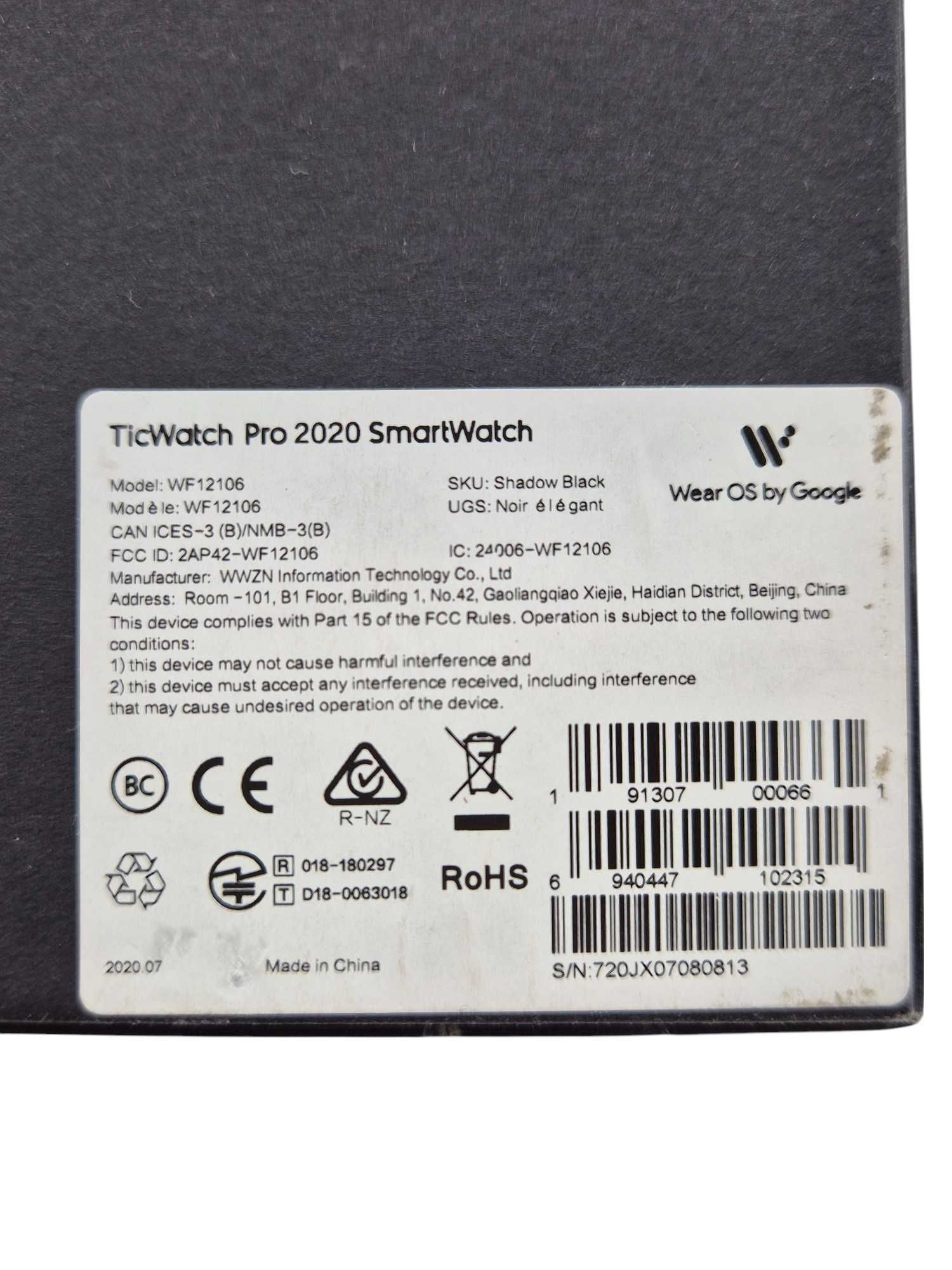 Smartwatch TicWatch Pro 2020 czarny
