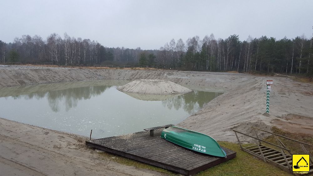 Kopanie i odmulanie stawów, wynajem koparki long reach MAZOWIECKIE