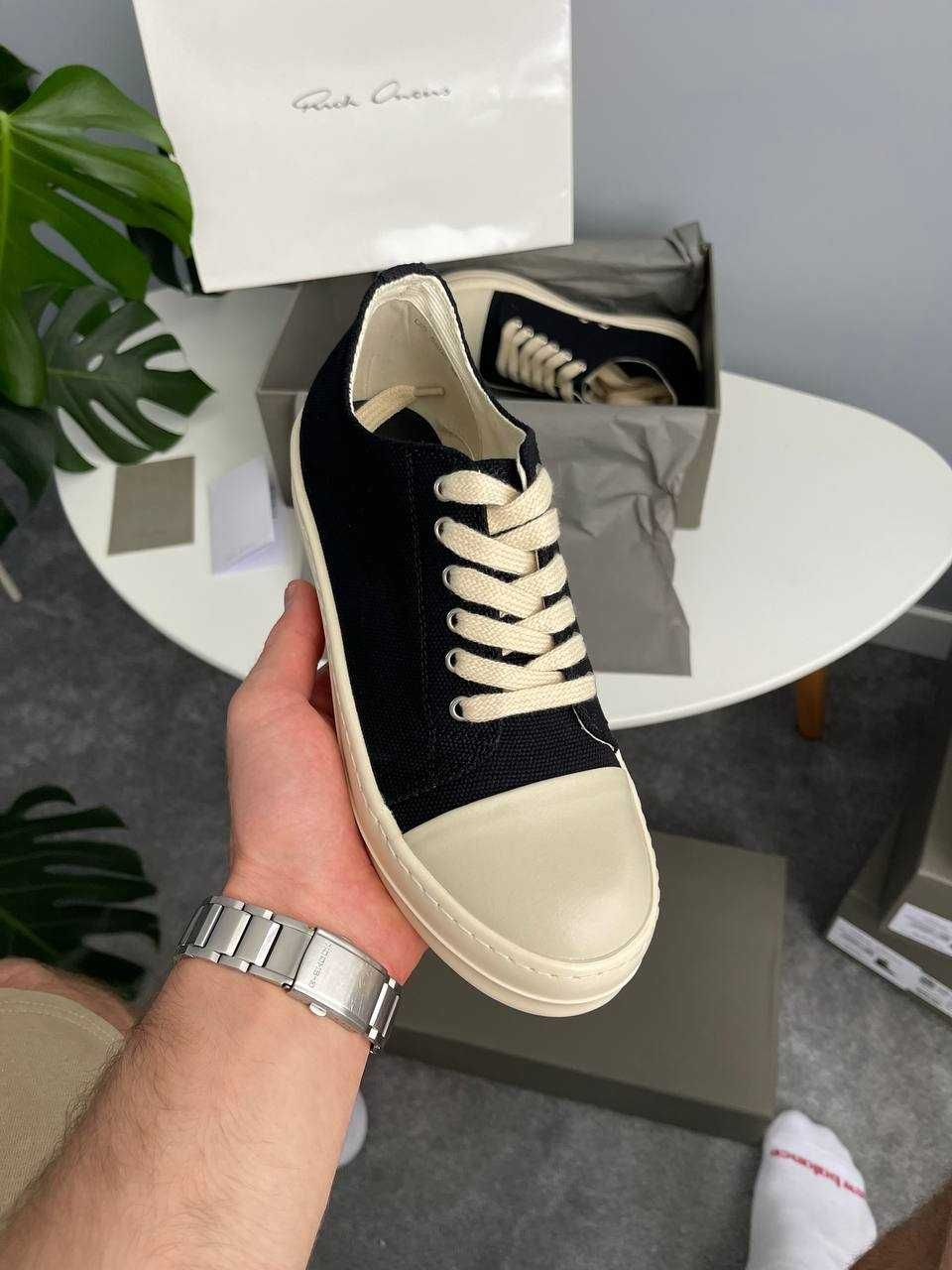 Кеди,кросівки Rick Owens DRKSHDW Ramones Low Black Milk