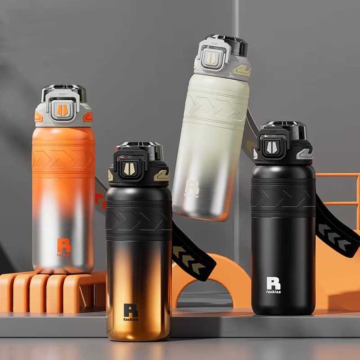 Kubek termiczny sportowy bidon termos z ustnikiem 0,7l stal nierdz