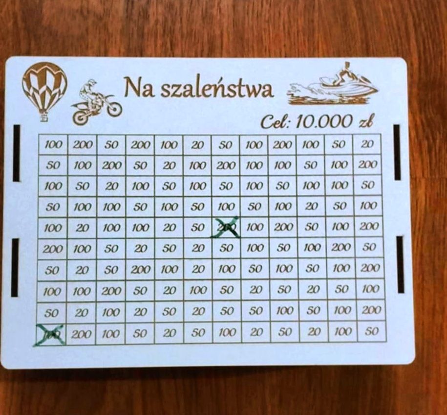 Personalizowana skarbonka wykreślanka, duża, kolory, dedykacje