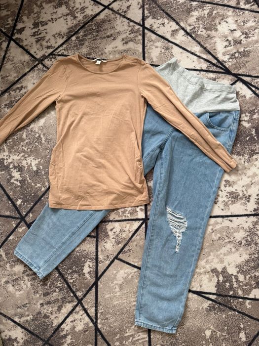 Джинсы  для беременных  комплект с кофтой