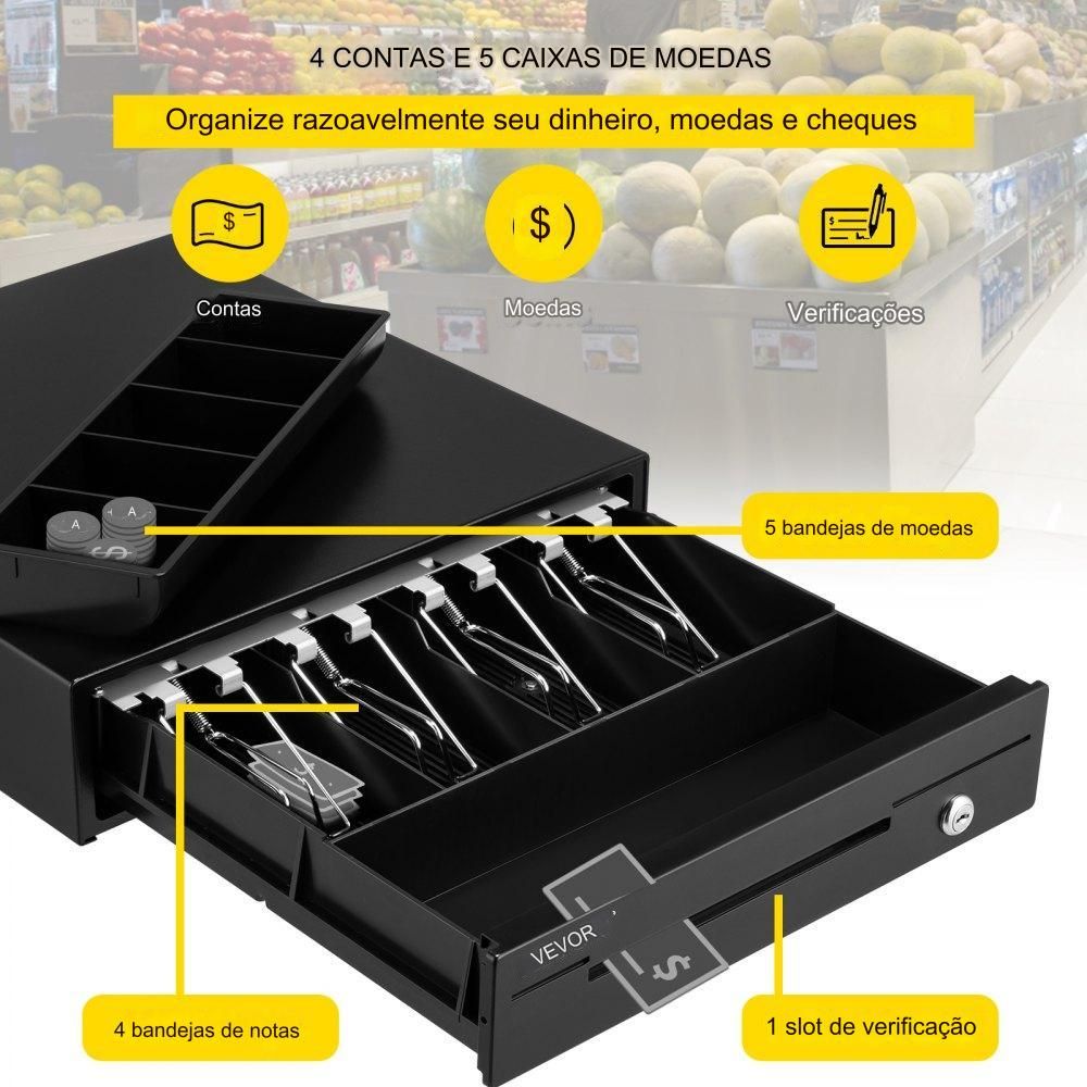 Caixa Gaveta  de moedas dinheiro com gaveta 13"