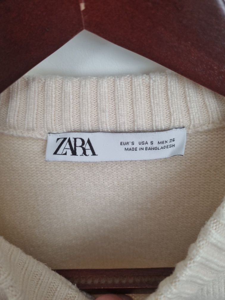 Sweter w paski Zara s/36 z wiskozy oversize
