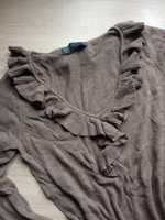 Sweterek z falbanką Zara L angora