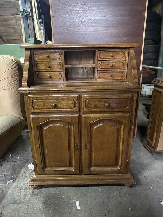 Sekretarzyk drewniany vintage / mała komoda z szufladkami