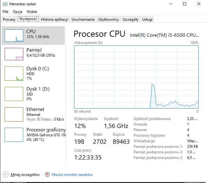 Komputer stacjonarny do pracy i gier – 32GB RAM, SSD, GTX 1060