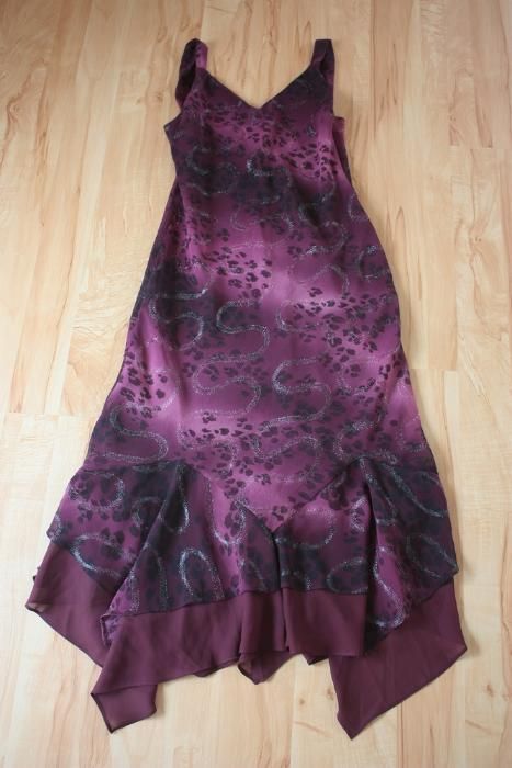 Fioletowa zwiewna sukienka M