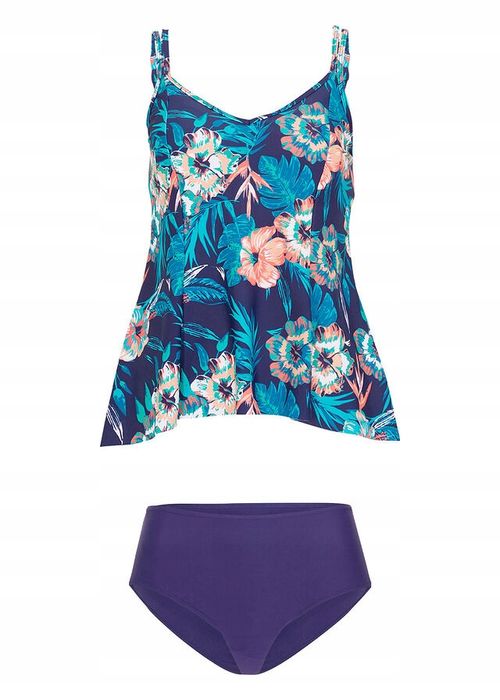 B.P.C tankini granatowe w kolorowe wzory 44.