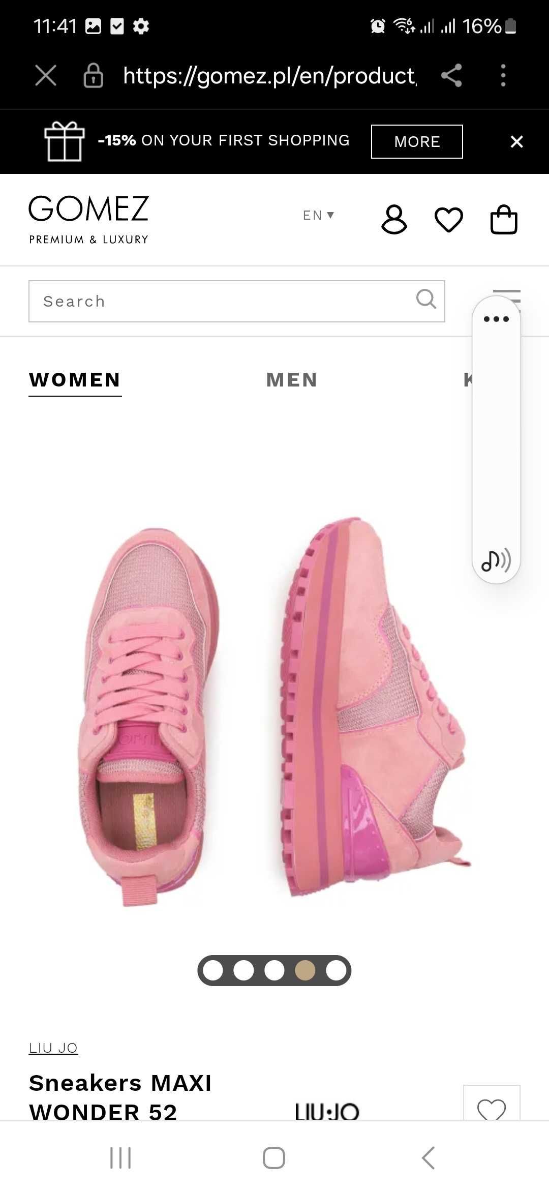 Liu Jo wonder sneakers różowe rozmiar 40