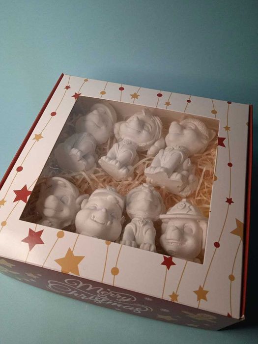 Новорічні іграшки-розмальовки на Ялинку! Гіпсові фігурки. Набір