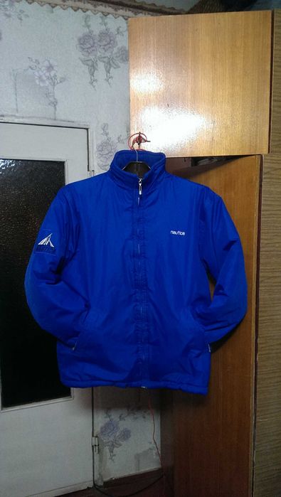 Двухсторонняя синяя тёплая куртка-пуховик от Nautica размер L-XL