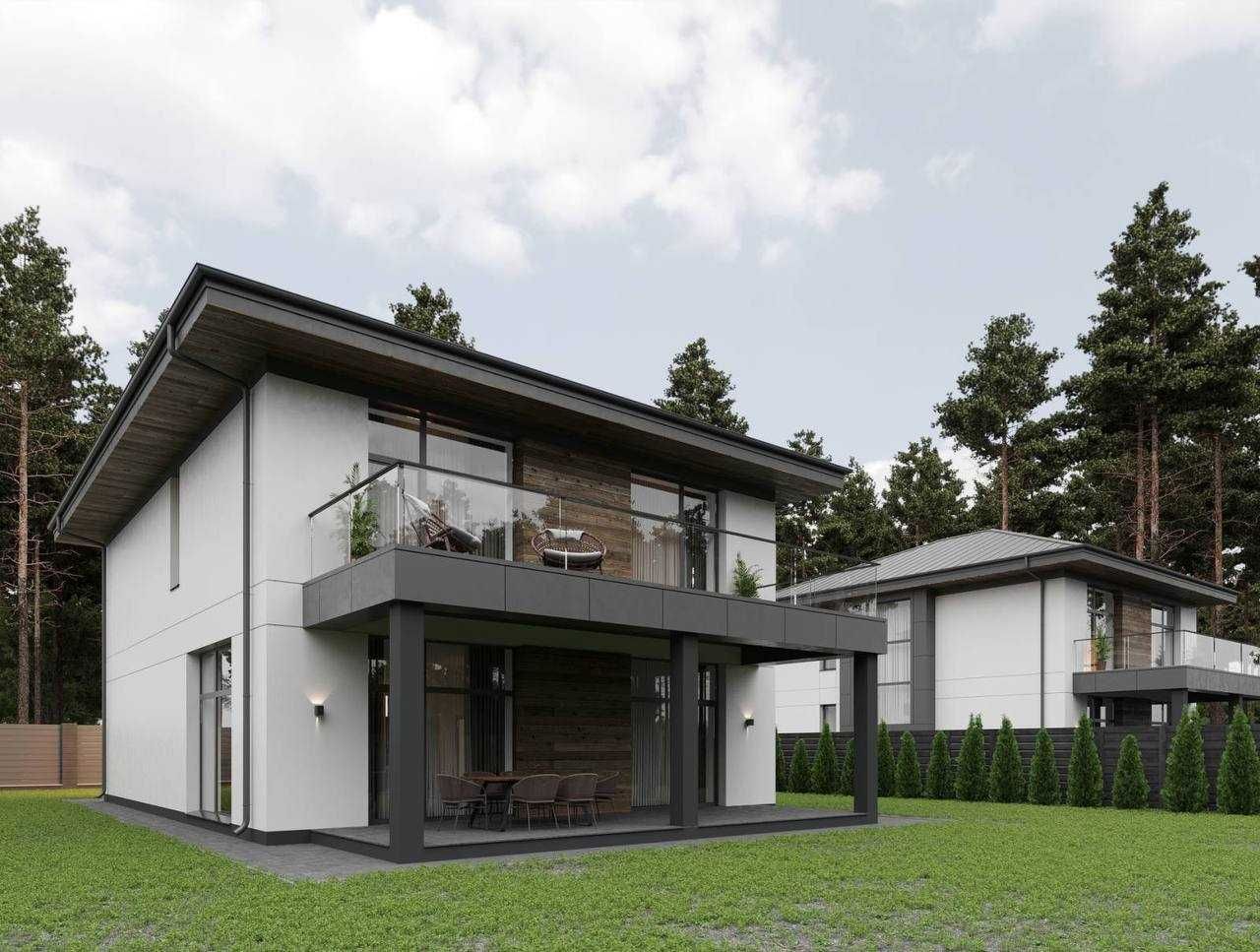 Новий будинок у стилі high-tech у Ходосівці у лісовій частині 240м2
