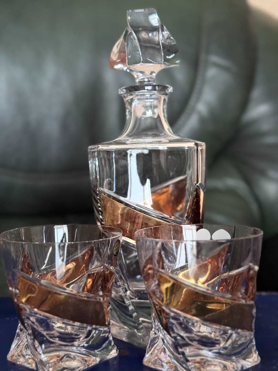 Bohemia Gold Crystal: графин + 6 склянок (кришталь 24% PbO), хрусталь