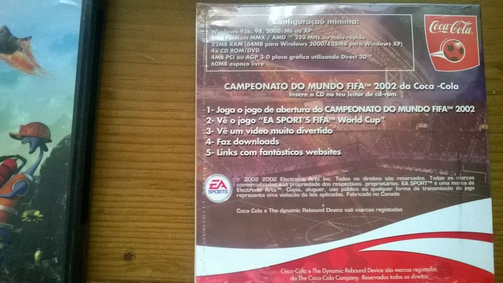 Dvd e jogo de pc da abertura do campeonato do mundo de 2002.coca cola