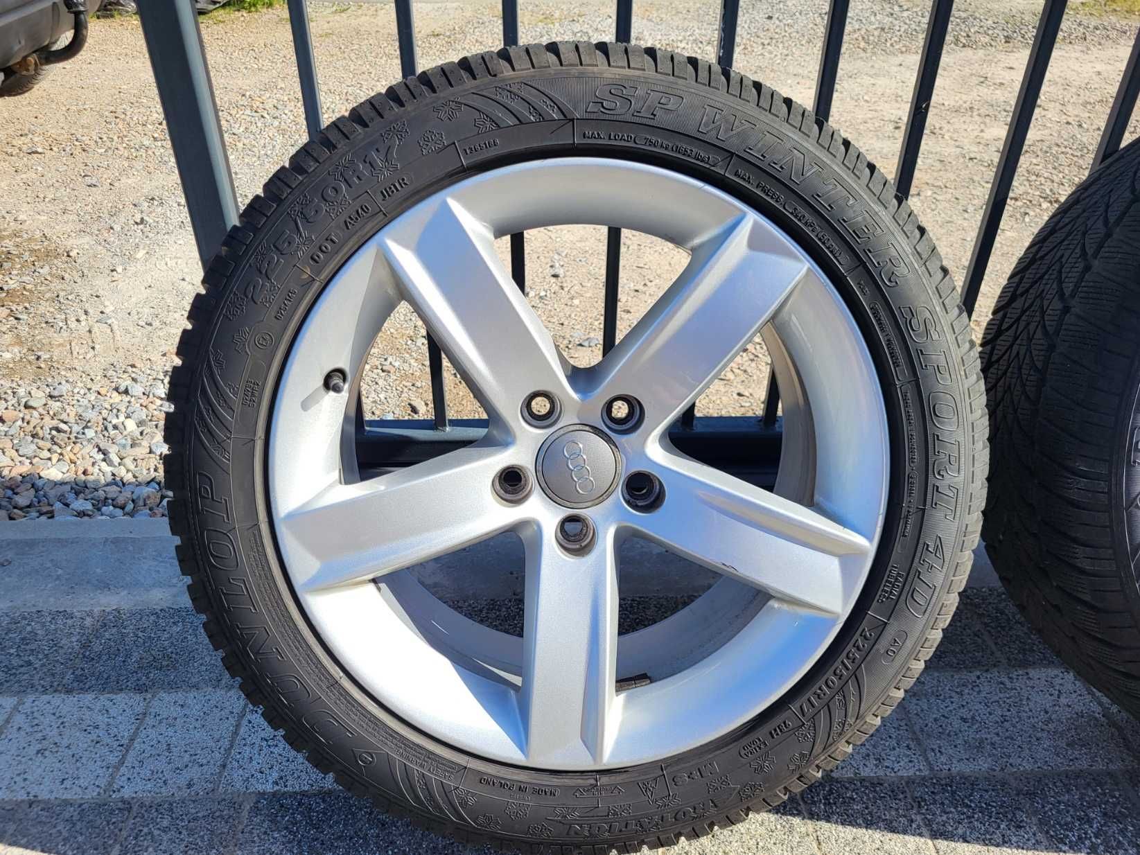 Koła, felgi AUDI 5x112, opony premium Dunlop SP winter 4D 225/50 R17