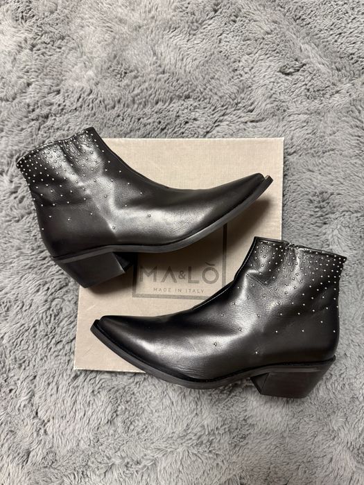 Черевики козаки кожані розмір 38,5