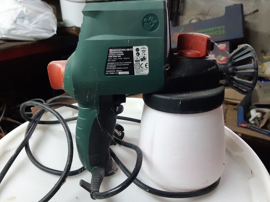 Pistolet malarski natryskowy parkside pfs 100 c3 100W 160 bar jak nowy