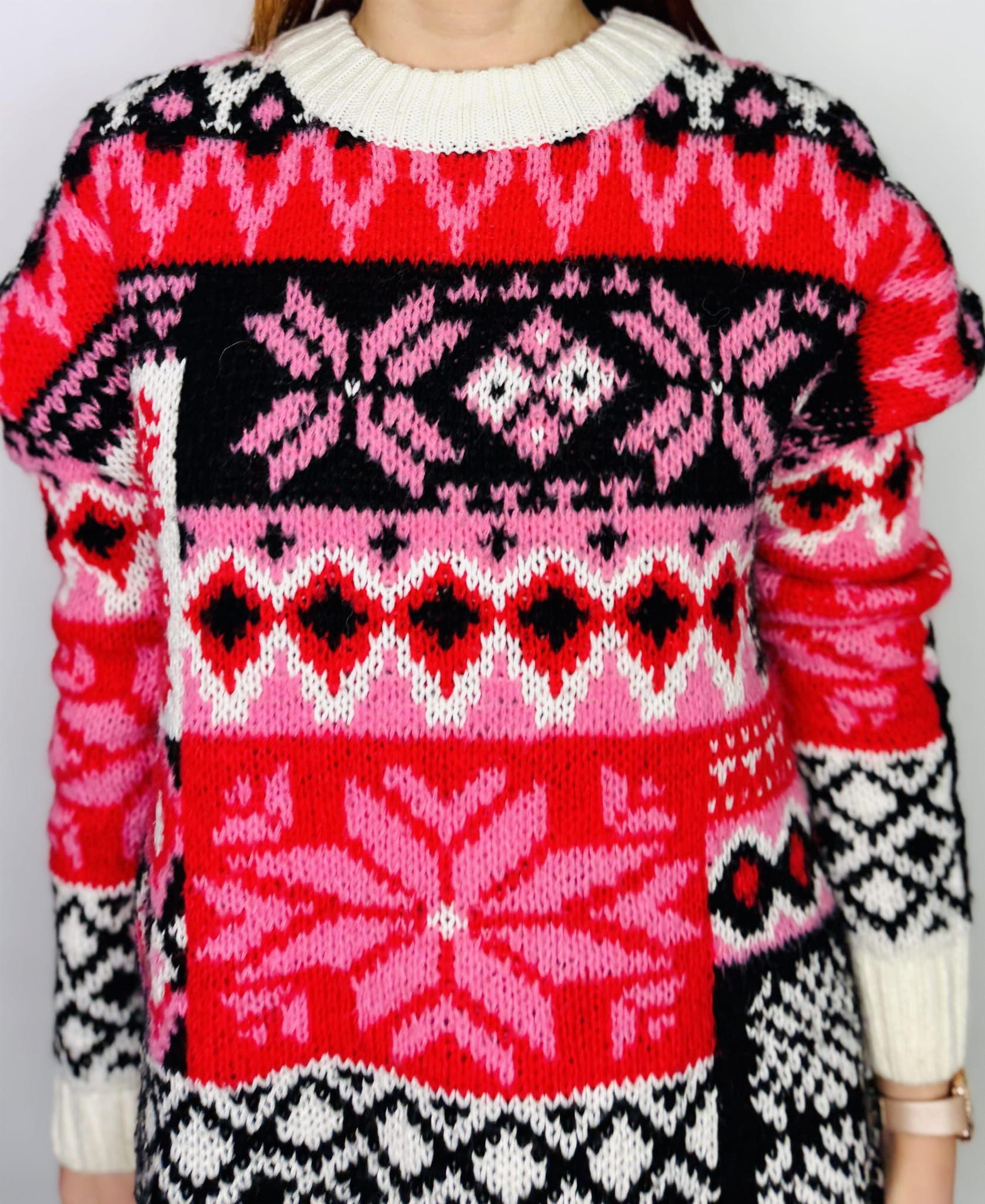 Sweter wzorzysty świąteczny XL 42