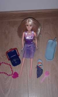 Lalka Barbie + bobas + nosidełko + wanienka + akcesoria jak Nowa