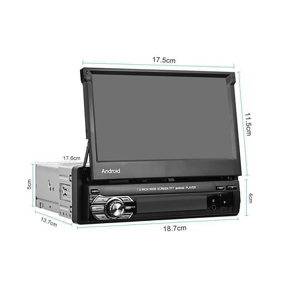 Radio 1 DIN wysuwane Android USB Bluetooth YouTube WI-FI Nawigacja RDS