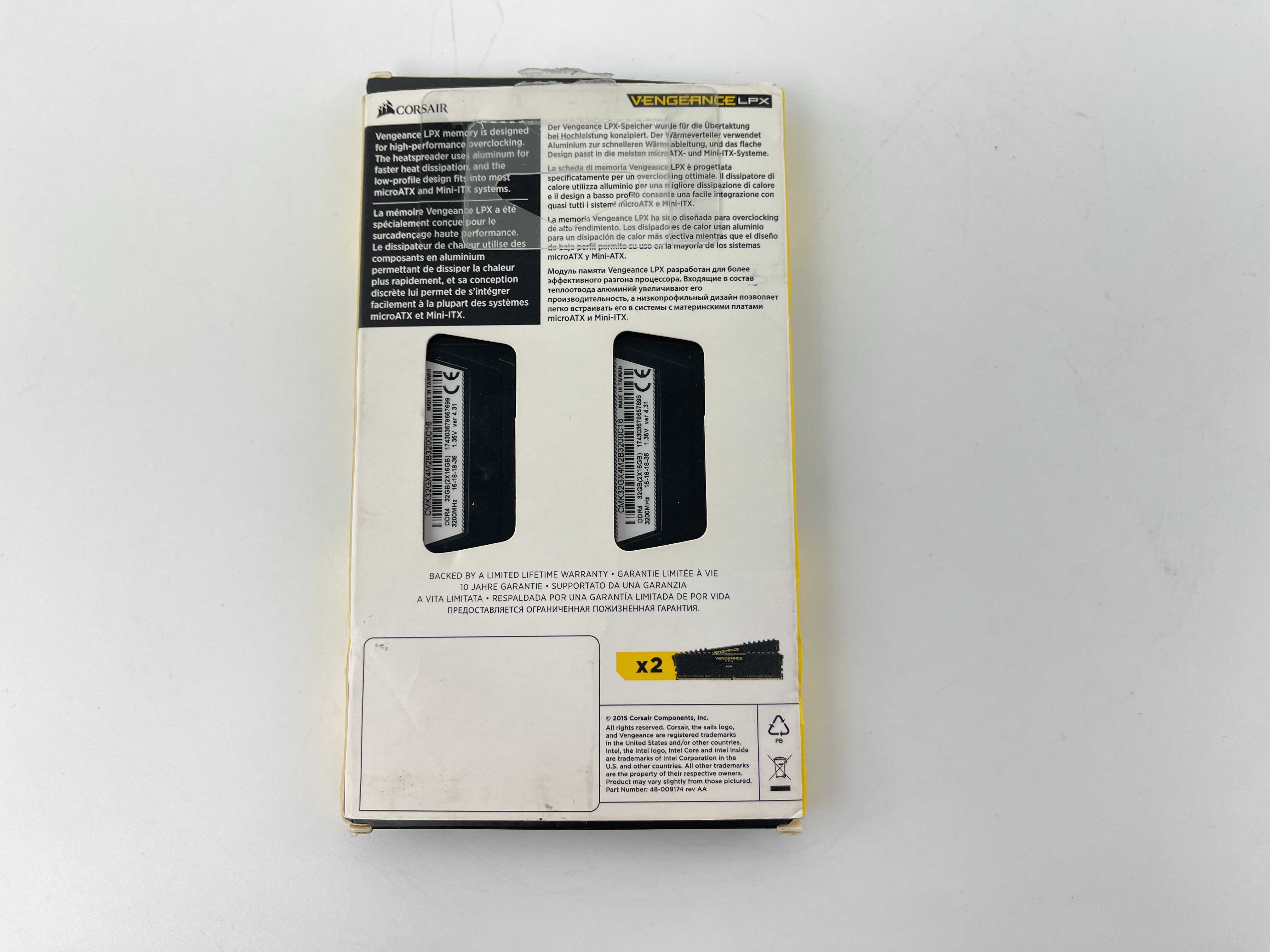 Пам'ять Corsair Vengeance LPX, 32Gb Kit 2x16Gb DDR4, 3200MHz, CL16