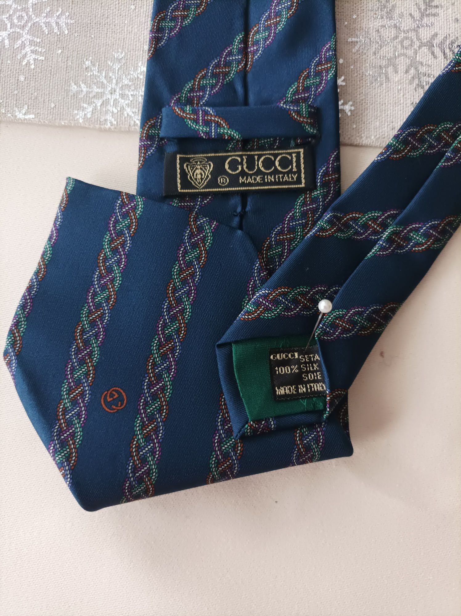 Gucci krawat jedwabny oryginalny
