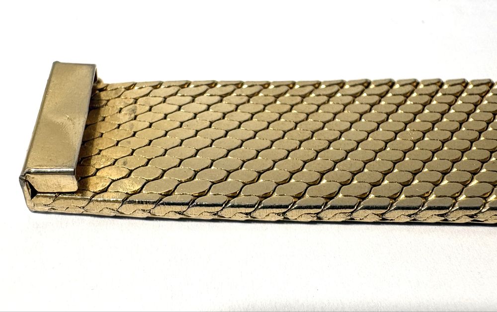 Fantastica larga bracelete vintage com plaqué de ouro 750 -contrastada