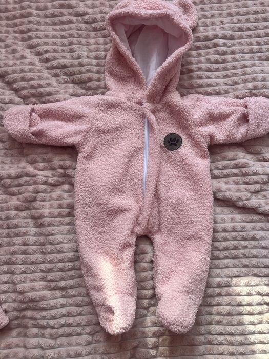 Конверт комбінезон на виписку для дівчинки 56-62 р пудрового кольору