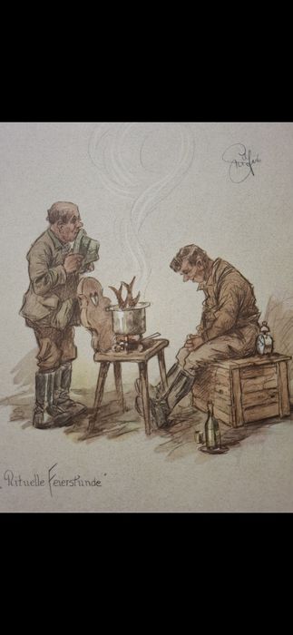 H.Geilfus litografia Auf's Blatt Getroffen